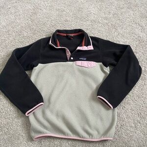 Patagonia Black Synchilla Fleece with Pink Accents
